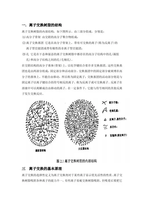 离子交换树脂结构及交换原理