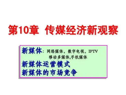 第10章  传媒经济新观察