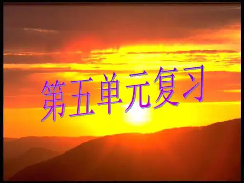七年级政治上册第五单元复习