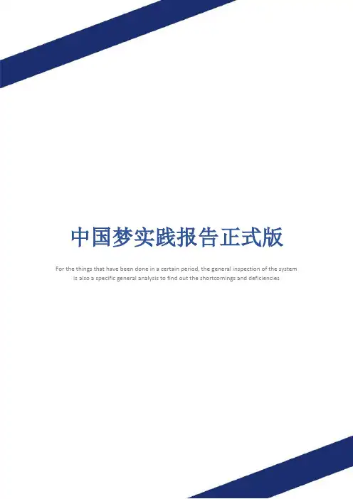 中国梦实践报告正式版