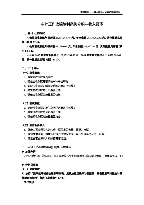 审计工作底稿编制案例介绍-收入循环