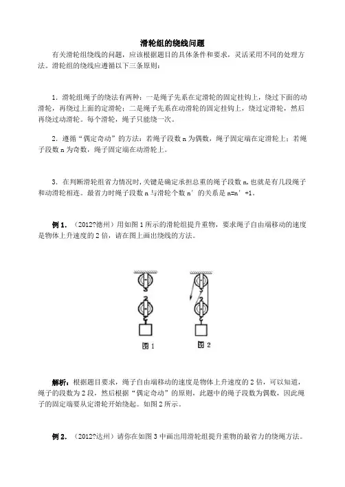 12.2滑轮组的绕绳规律