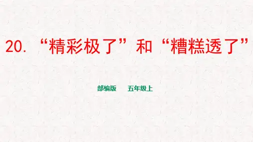 部编版五年级上册语文第20课《“精彩极了”和“糟糕透了”》PPT