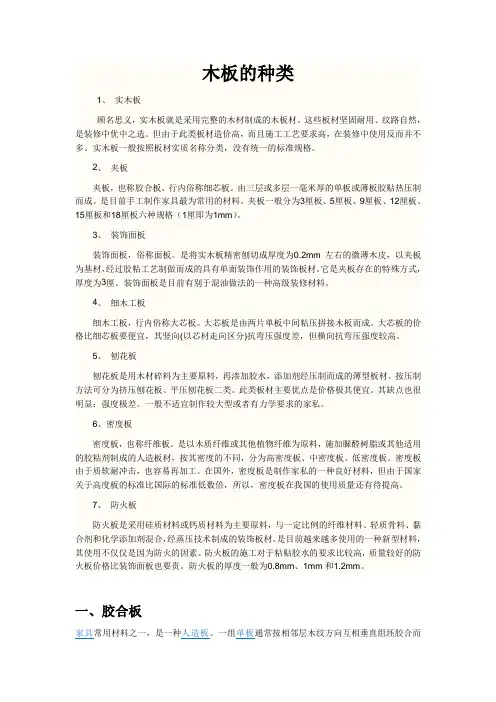 板材类型