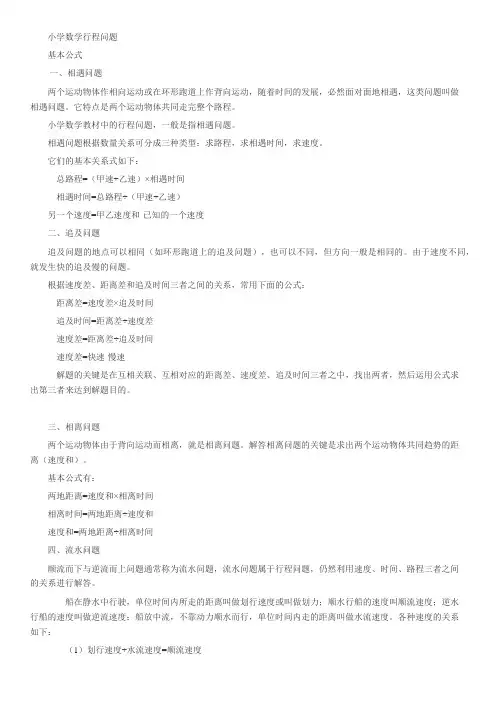 小学数学行程问题