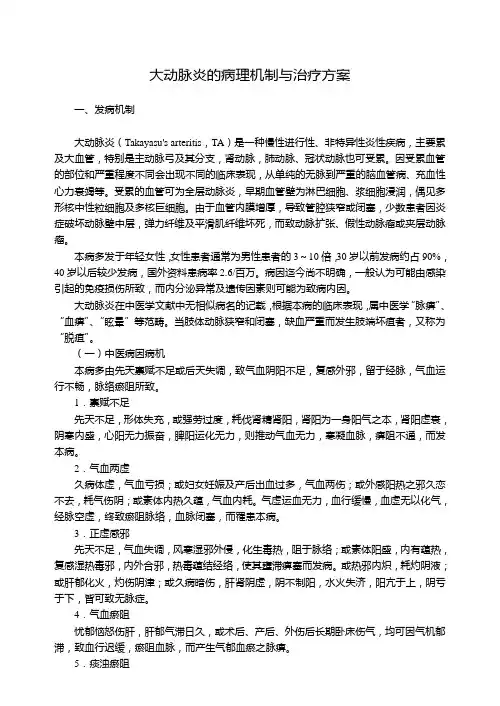 大动脉炎的病理机制与治疗方案