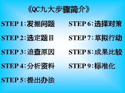 QC九大步骤简介PPT
