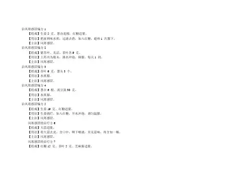 治风寒感冒偏方1
