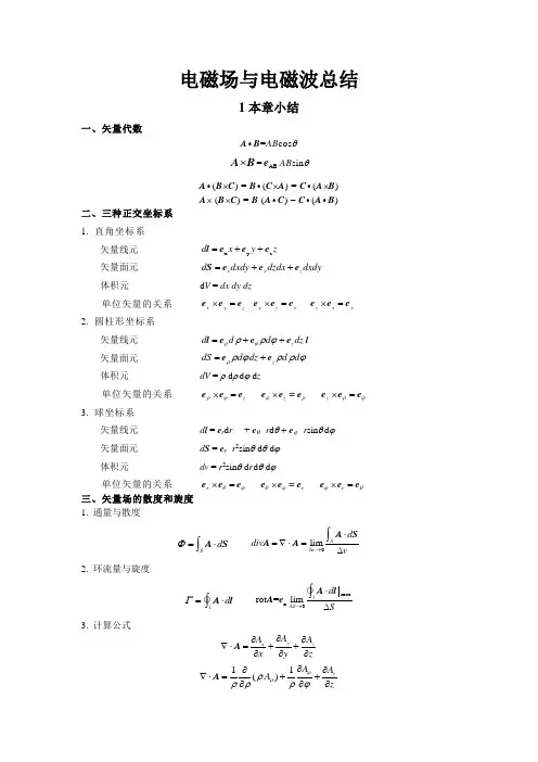 电磁场与电磁波总结