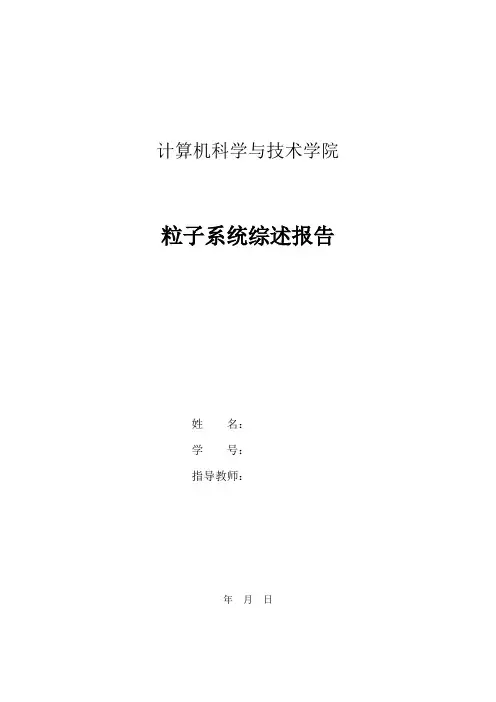 粒子系统综述报告全解