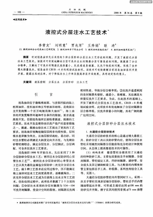 液控式分层注水工艺技术