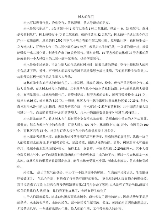 树木的作用
