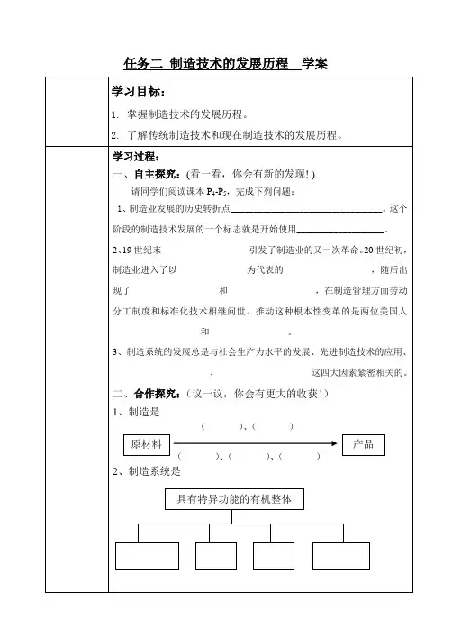 1-2 制造技术的发展历程