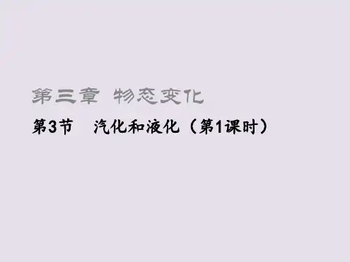 八年级物理上册33汽化和液化第1课时课件新版新人教版