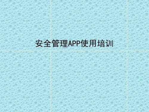安全管理APP操作培训材料