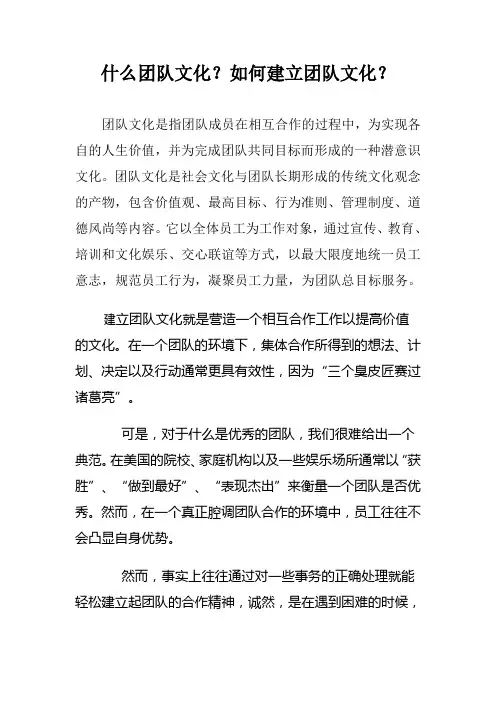 什么是团队文化