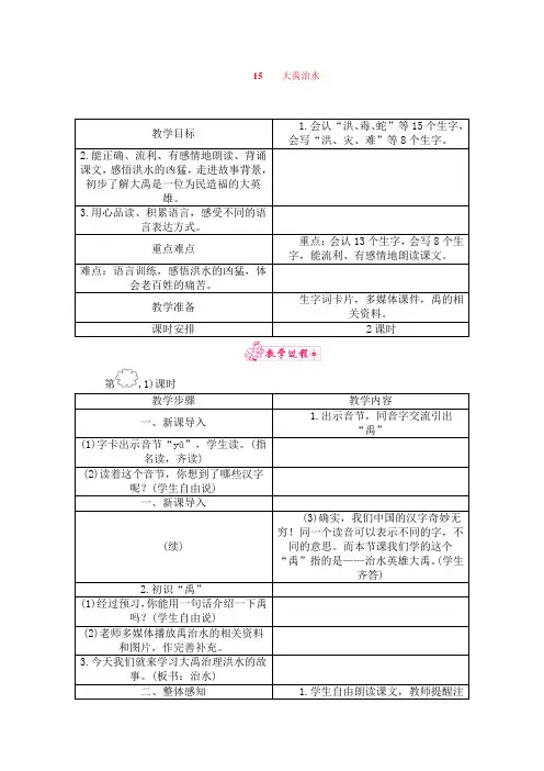 部编人教版二年级语文上册：15大禹治水(3)