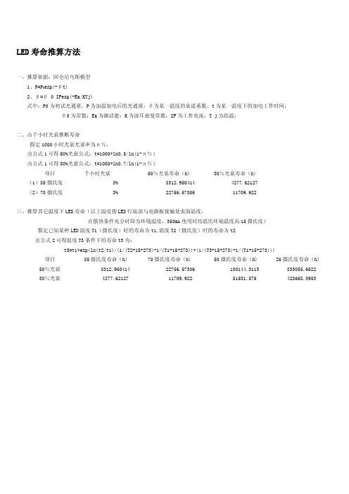 LED寿命推算方法