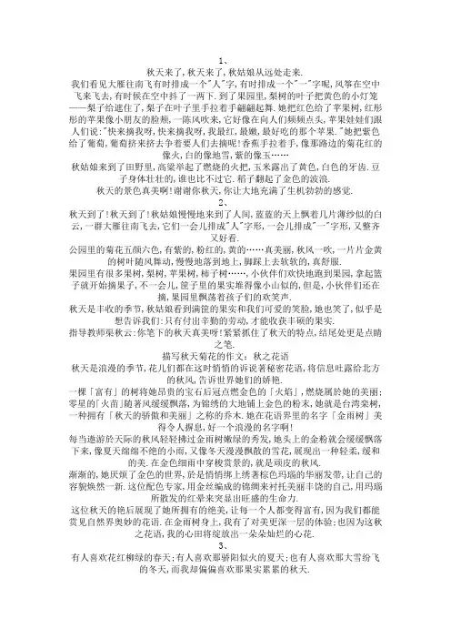 秋天让我陶醉