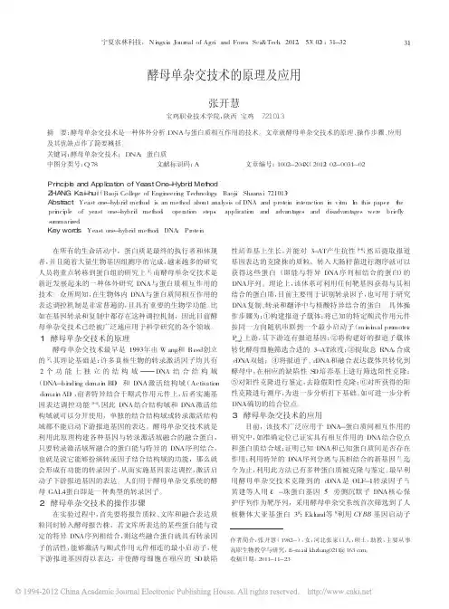酵母单杂交技术的原理及应用