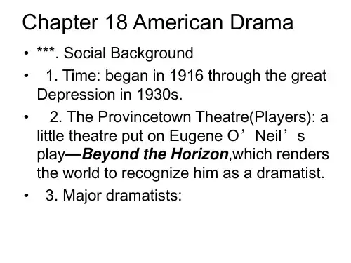 Chapter 18 American Drama