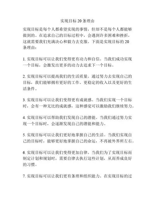 实现目标20条理由