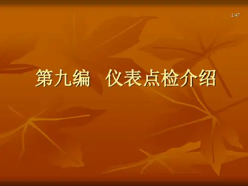 第九编、仪表点检介绍[1]