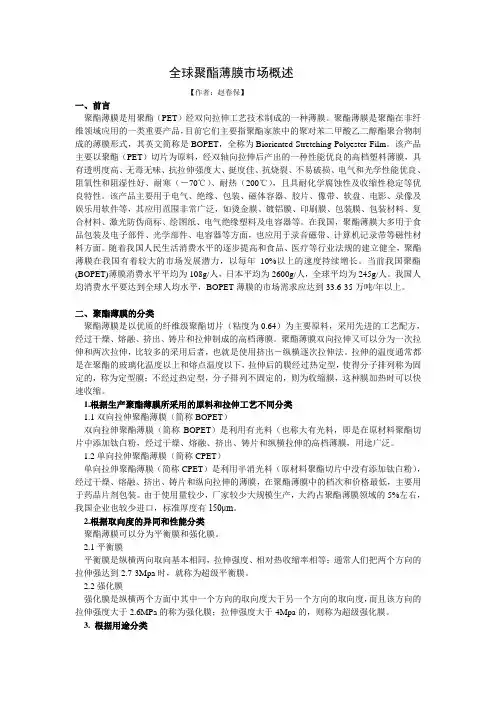 全球聚酯薄膜市场概述