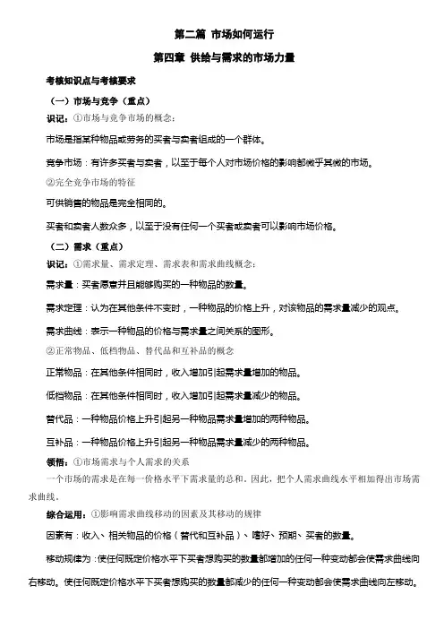 第四章 供给与需求的市场力量