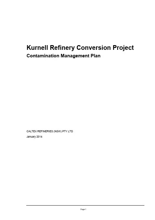 Contamination Management Plan