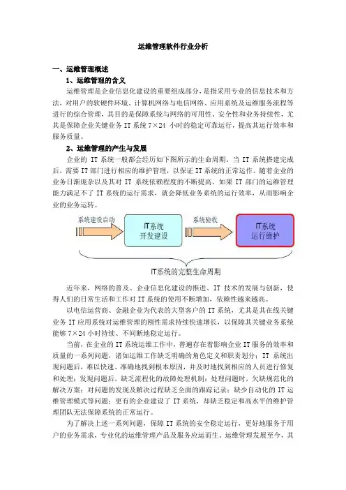 运维管理软件行业分析