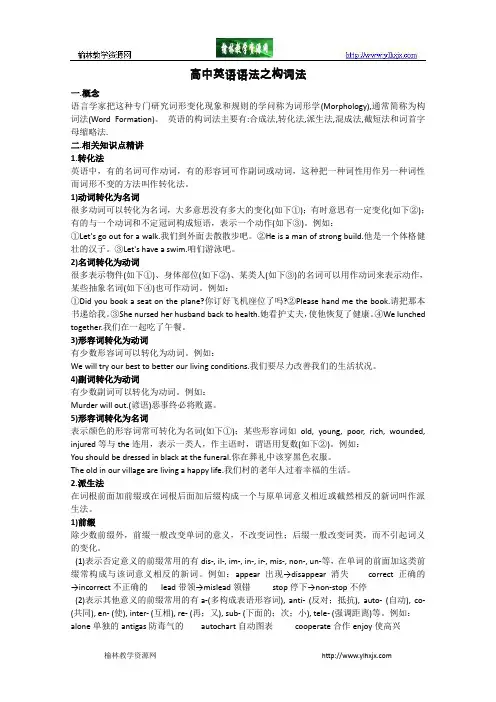 高中英语语法讲解与练习：构词法