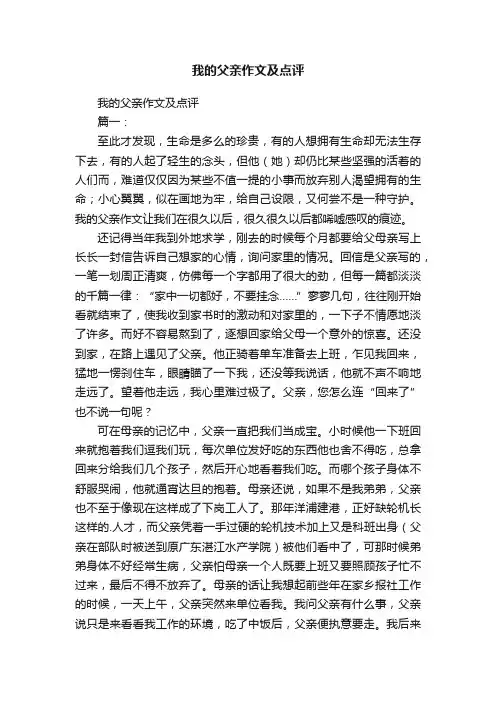 我的父亲作文及点评
