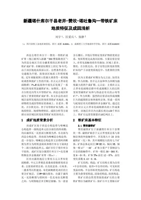 新疆塔什库尔干县老并-赞坎-塔吐鲁沟一带铁矿床地质特征及成因浅析