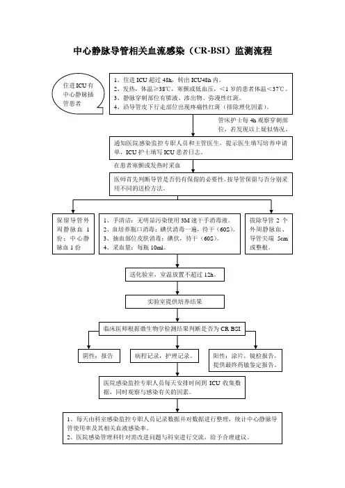 中心静脉导管相关血流感染监测流程