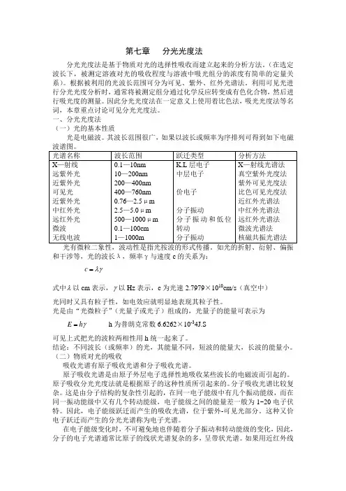 第七章   分光光度法