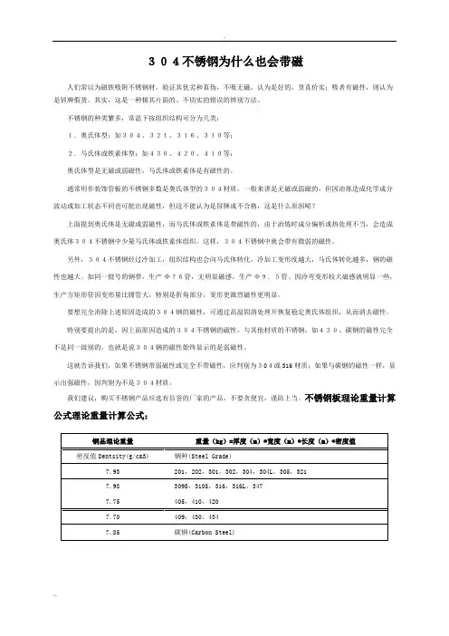 304不锈钢为什么也会带磁