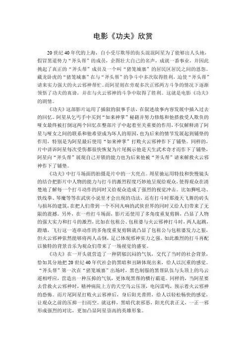 《功夫》赏析