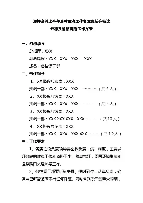 迎接检查方案