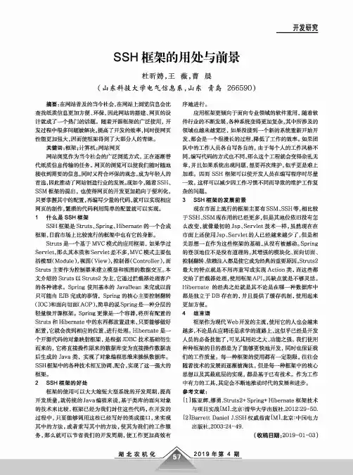 SSH框架的用处与前景