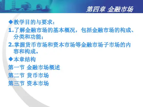 货币银行学 金融市场