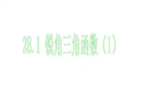 锐角三角函数(1)