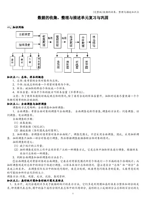 (完整版)数据的收集、整理与描述知识点