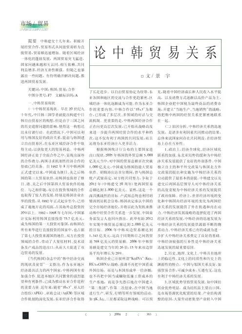 论中韩贸易关系