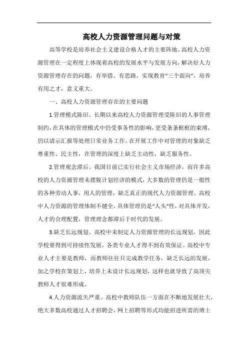高校人力资源管理问题与对策.docx
