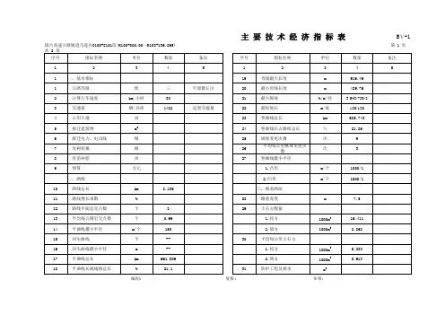 银古高速主要技术经济指标表