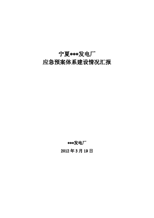 应急预案体系建设情况汇报