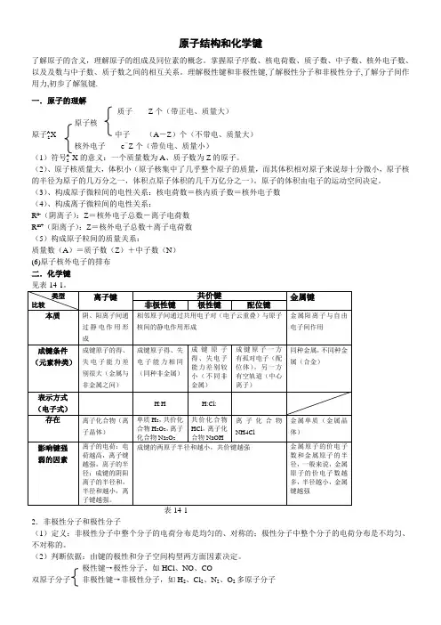 考点14 原子结构和化学键