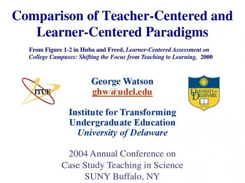 Comparison of Teacher-Centered and Learner-Centered Paradigms
