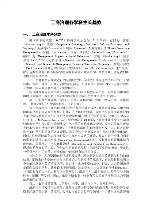 工商管理各学科发展趋势